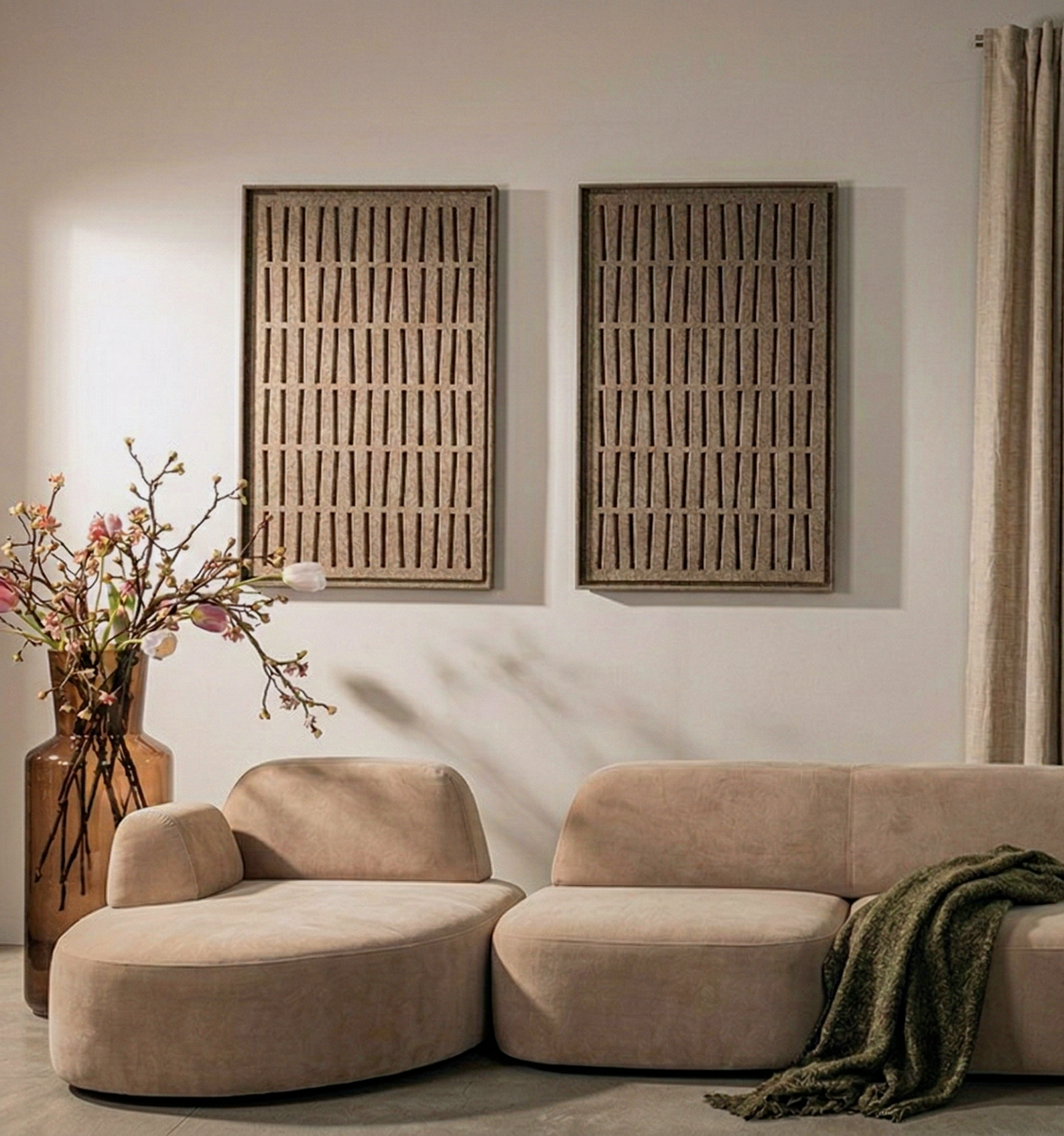 Harmoni Olive Mist 3D Filzkunst Paneel