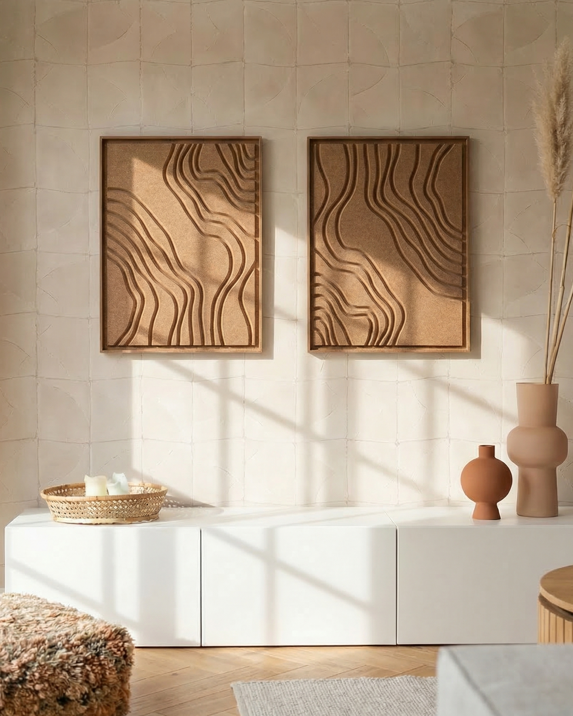 Naturale Soft Dune 3D Filzkunst Paneel