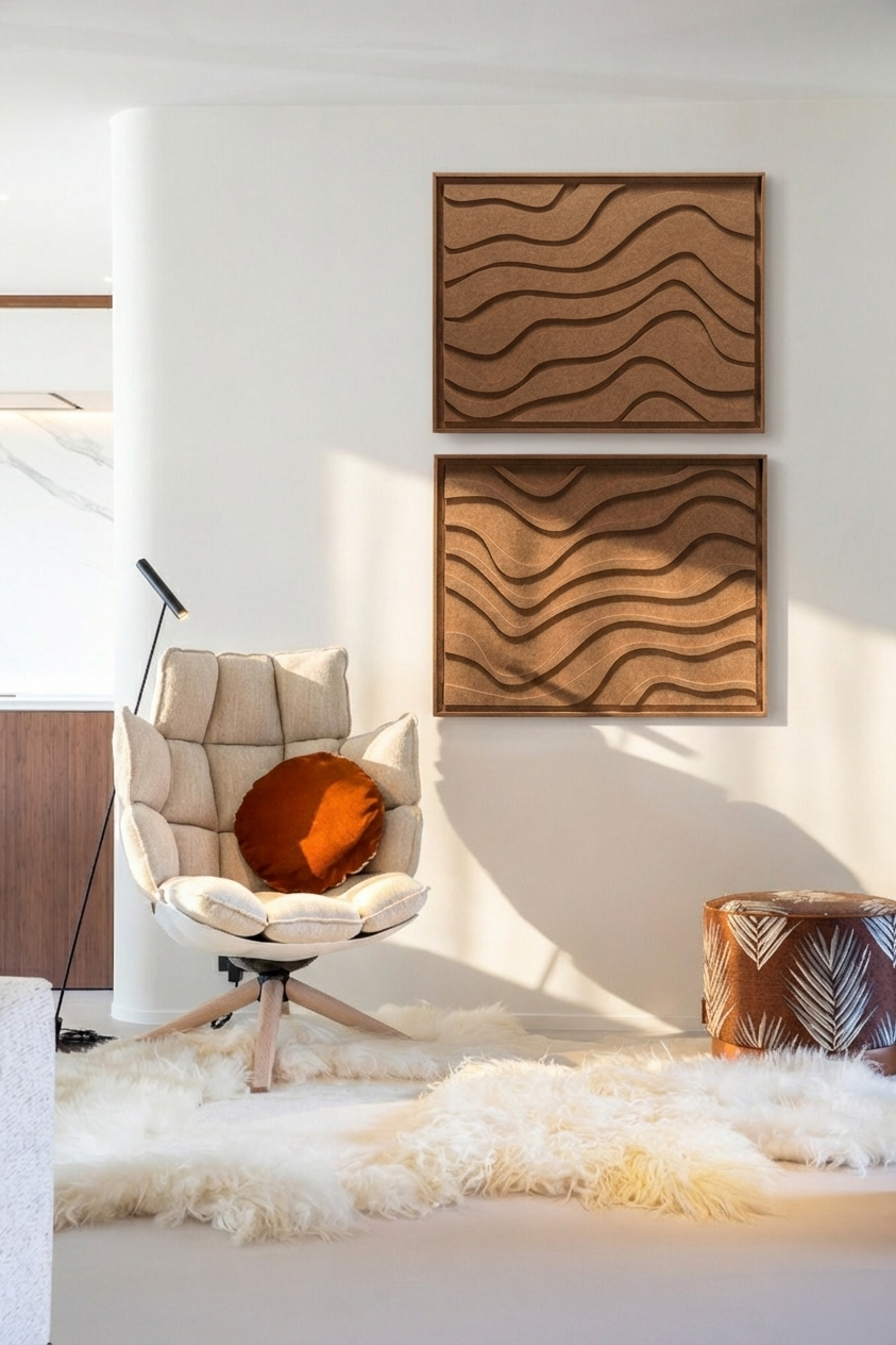 Oasis Soft Dune 3D Filzkunst Paneel