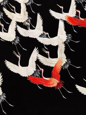 Furisode With A Myriad Of Flying Cranes - artwork in frame preview