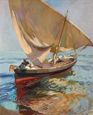 Setting out to sea valencia von joaquín sorolla - artwork in frame preview