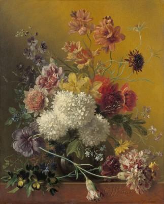 Stilleben mit Blumen im Freien - artwork in frame preview