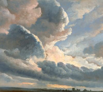 Studie von Wolken mit einem Sonnenuntergang in der Nähe von Rom