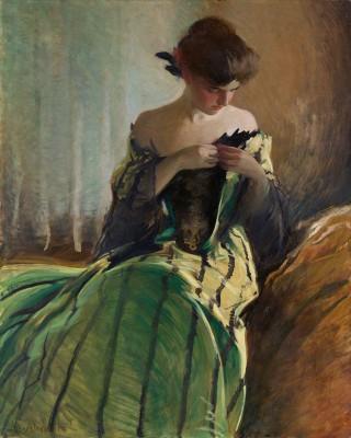 Study in black and green: outdoor scene im fokus
