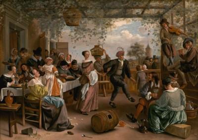The dancing couple im grünen außenraum