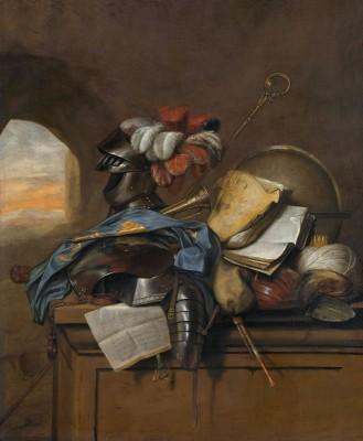 Vanitas stilleben mit outdoor-motiv