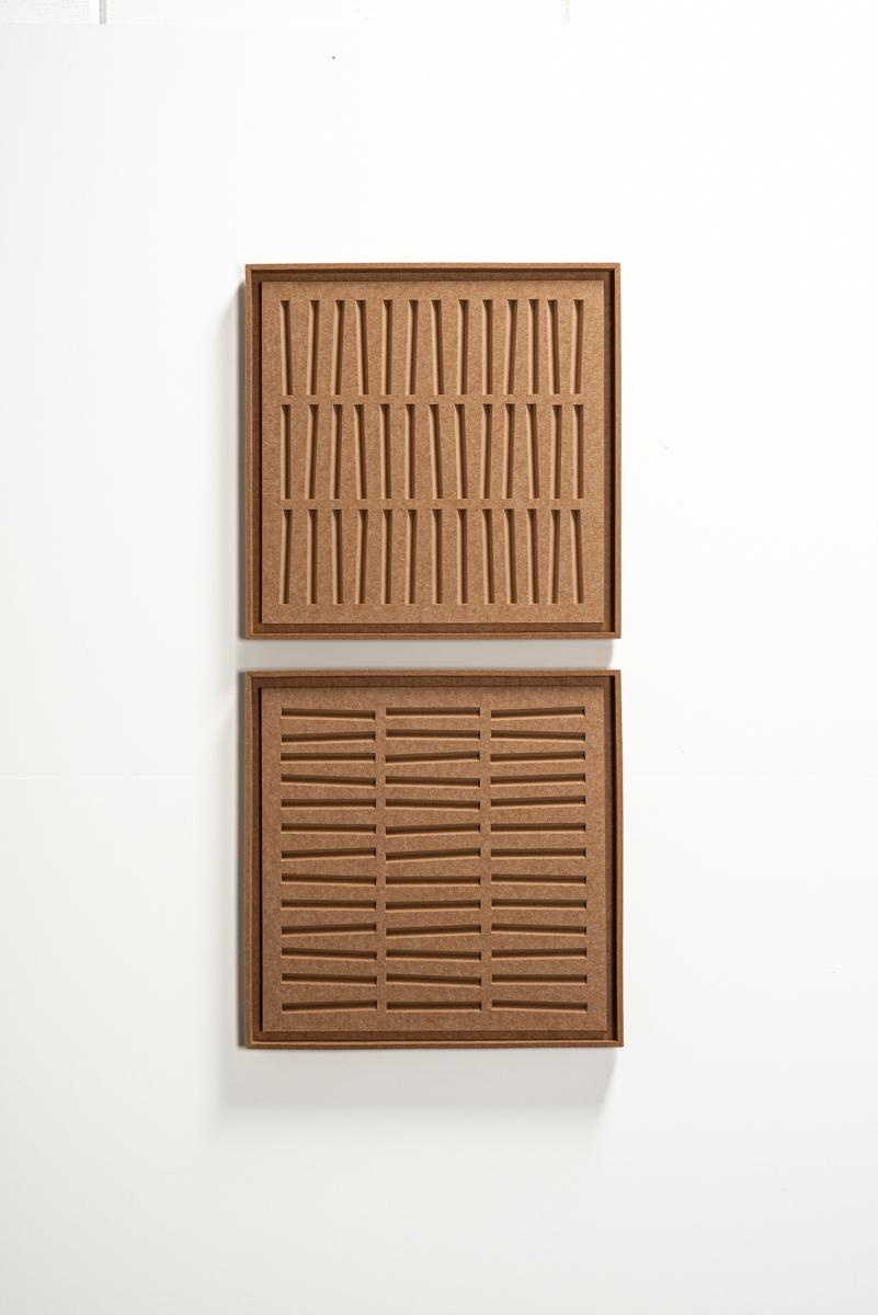 Akustikbild Harmoni Soft Dune - schallabsorbierendes 3D Filz Wandbild, 2er-Set