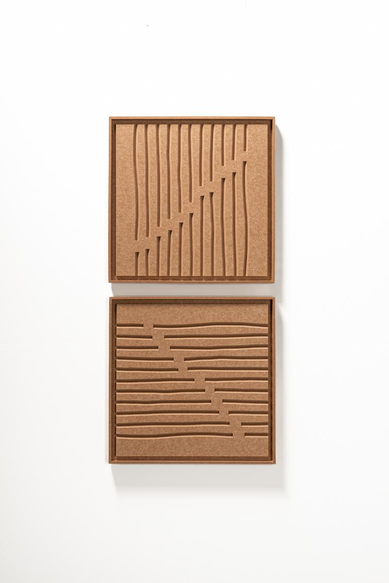Akustikbild Linoa Soft Dune - schallabsorbierendes 3D Filz Wandbild, 2er-Set