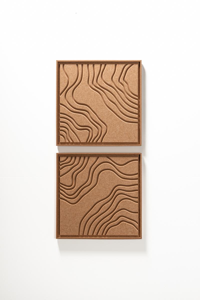 Akustikbild Naturale Soft Dune - schallabsorbierendes 3D Filz Wandbild, 2er-Set