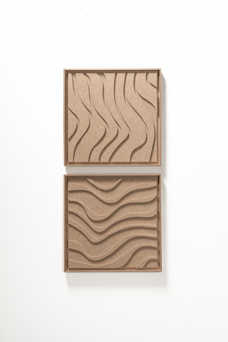 Akustikbild Oasis Pale Sand - schallabsorbierendes 3D Filz Wandbild, 2er-Set