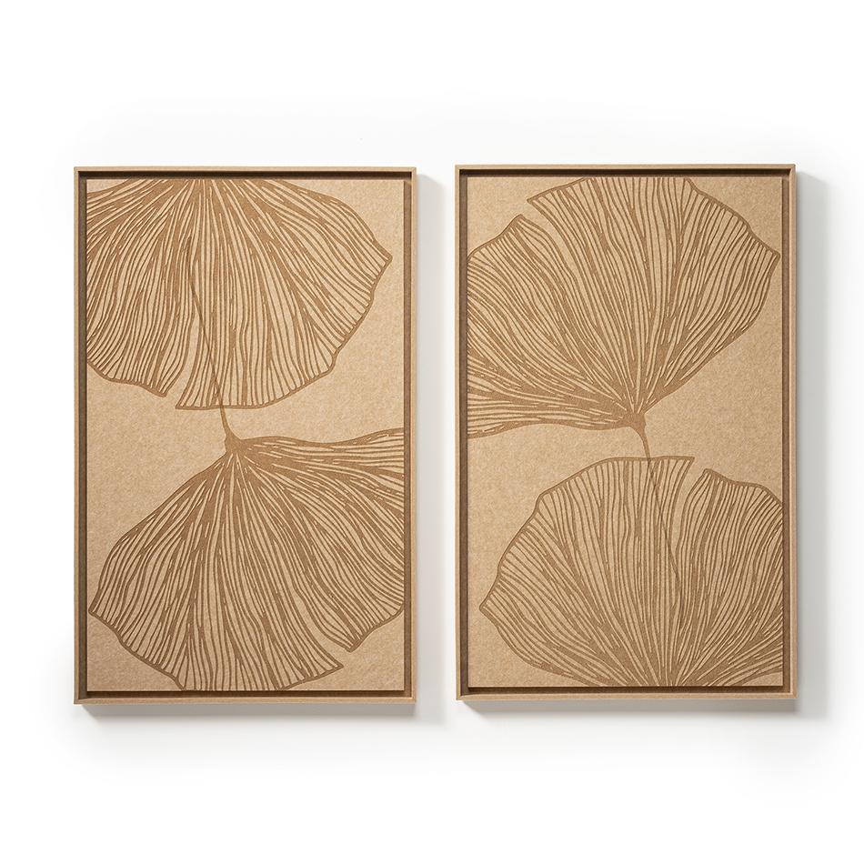 Zwei FeltArt-Paneele Verdure Soft Dune in einem modernen Interieur – Format L, Ansicht 1 von 3