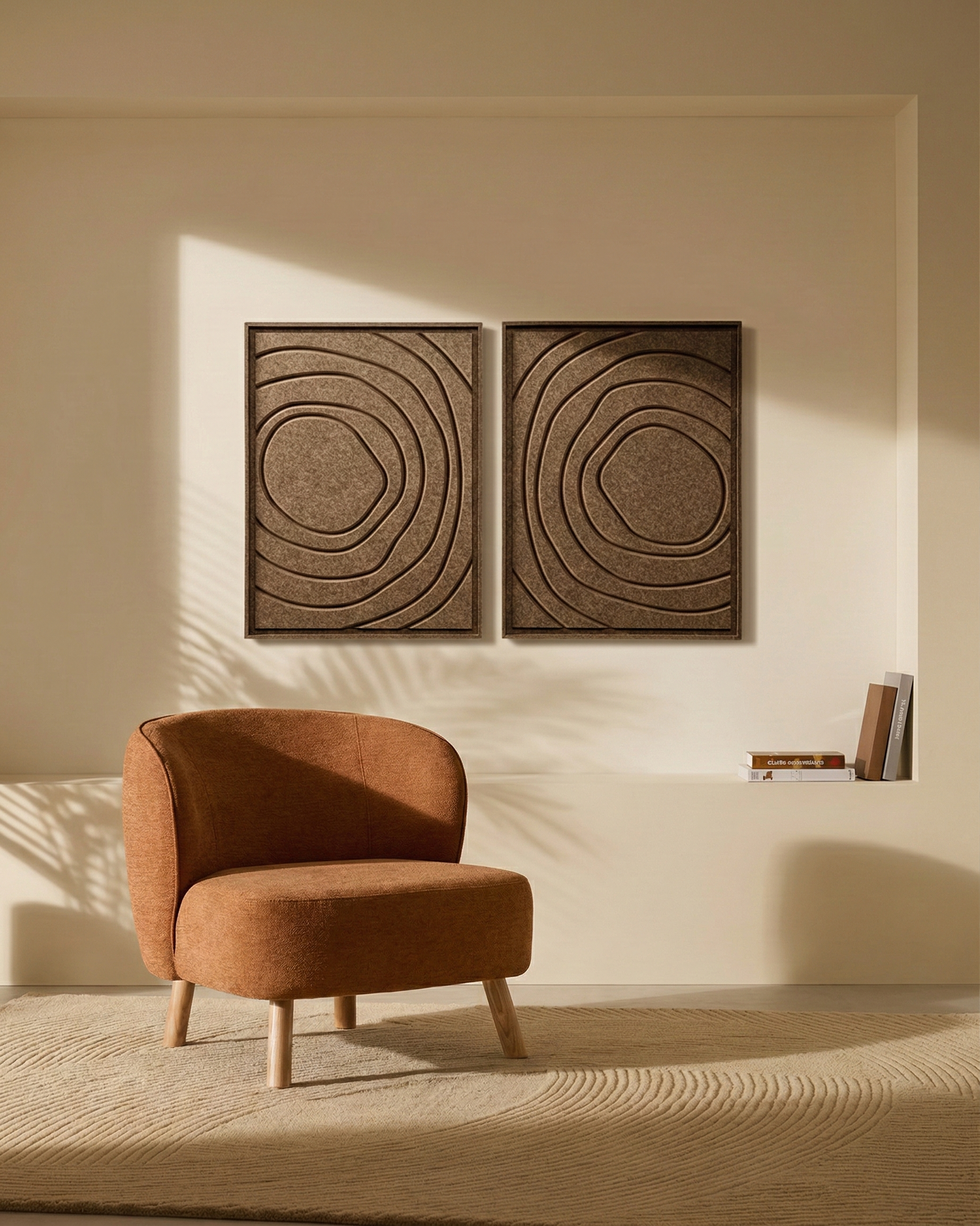 Aura Olive Mist 3D Filzkunst Paneel