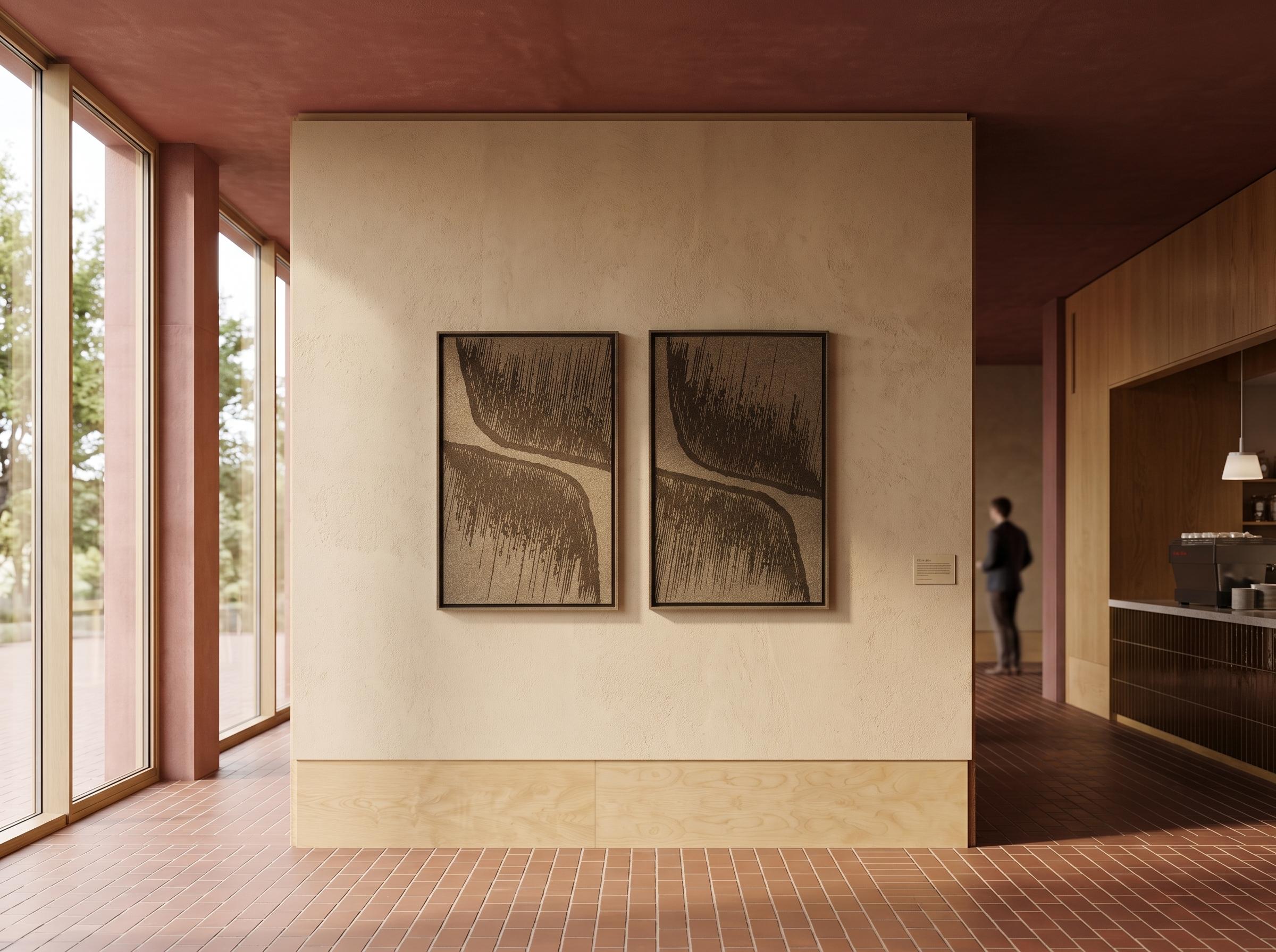 Botany Olive Mist 3D Filzkunst Paneel