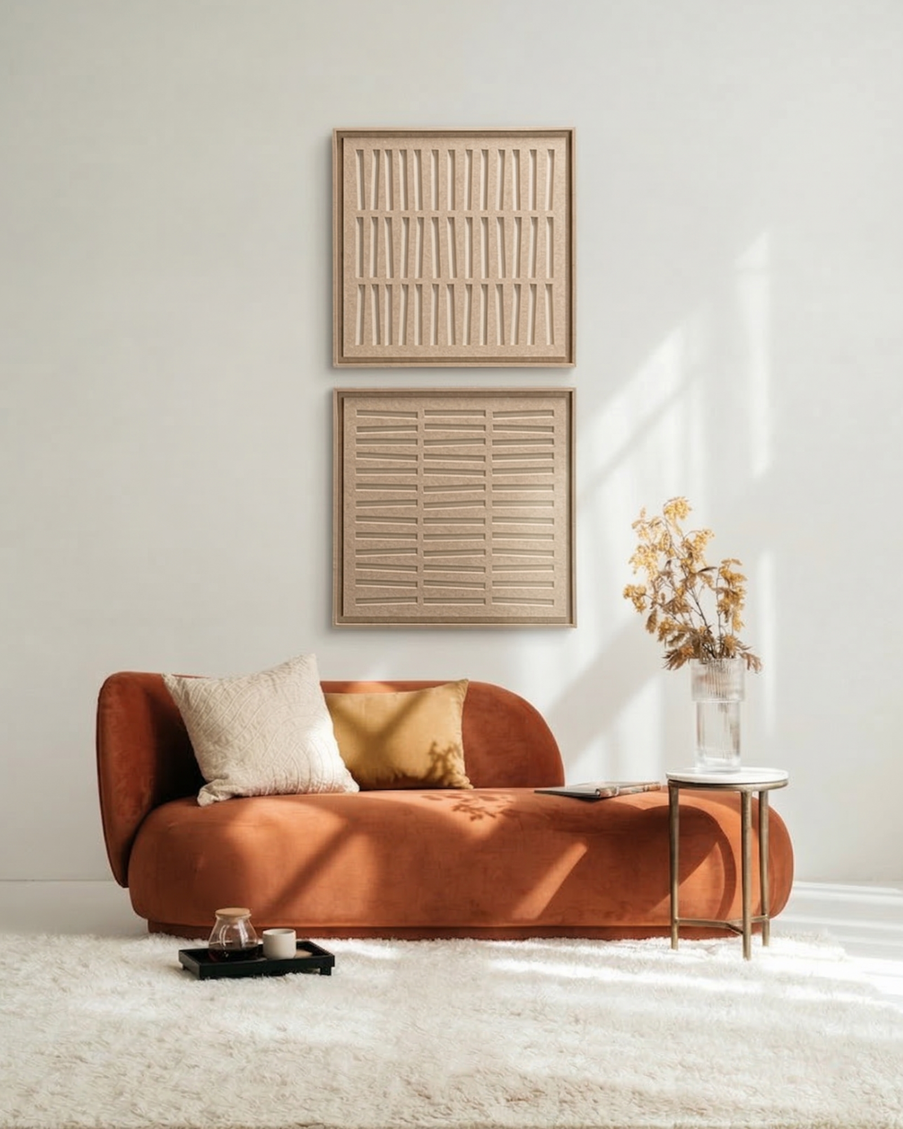 Harmoni Pale Sand 3D Filzkunst Paneel