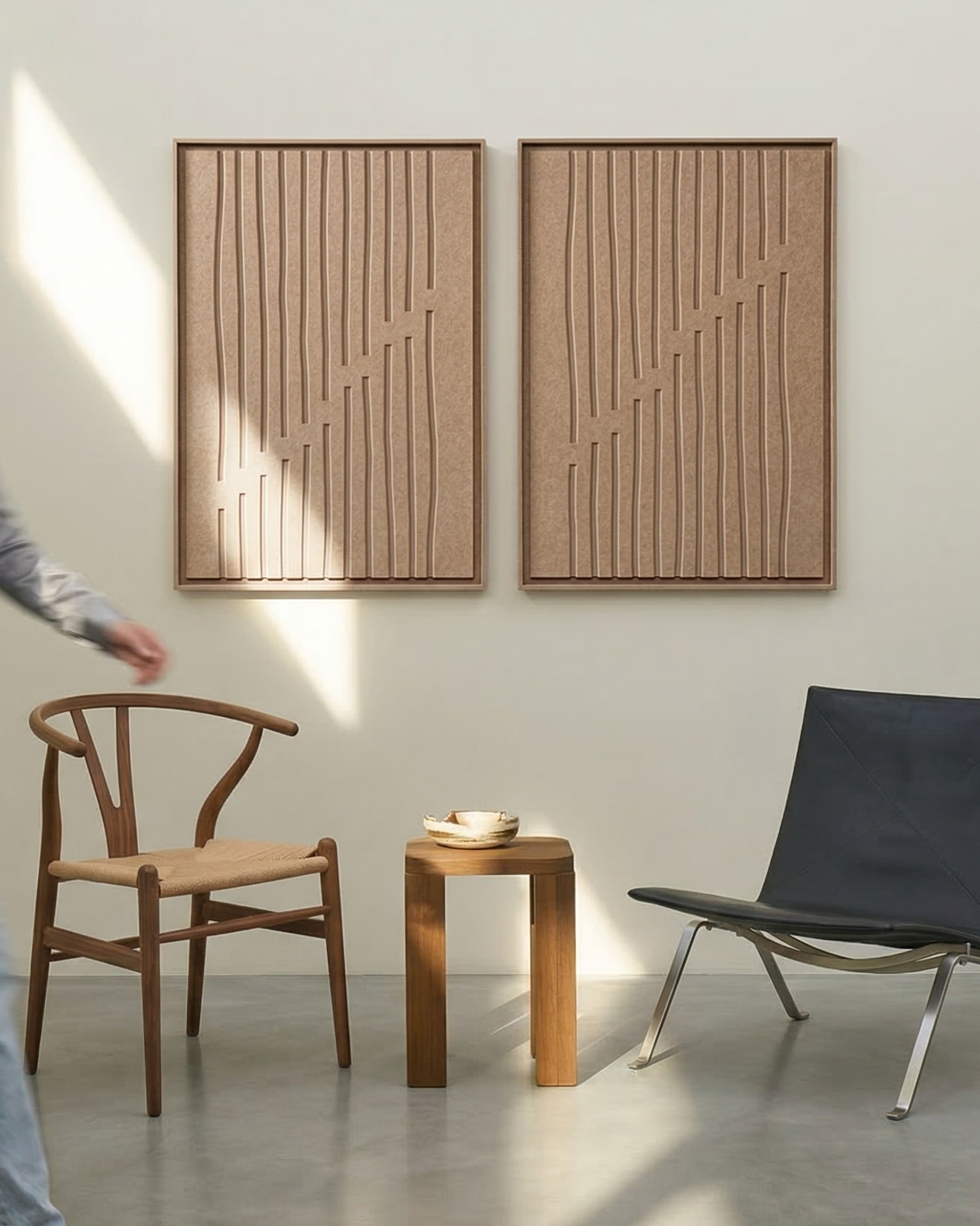 Linoa Pale Sand 3D Filzkunst Paneel