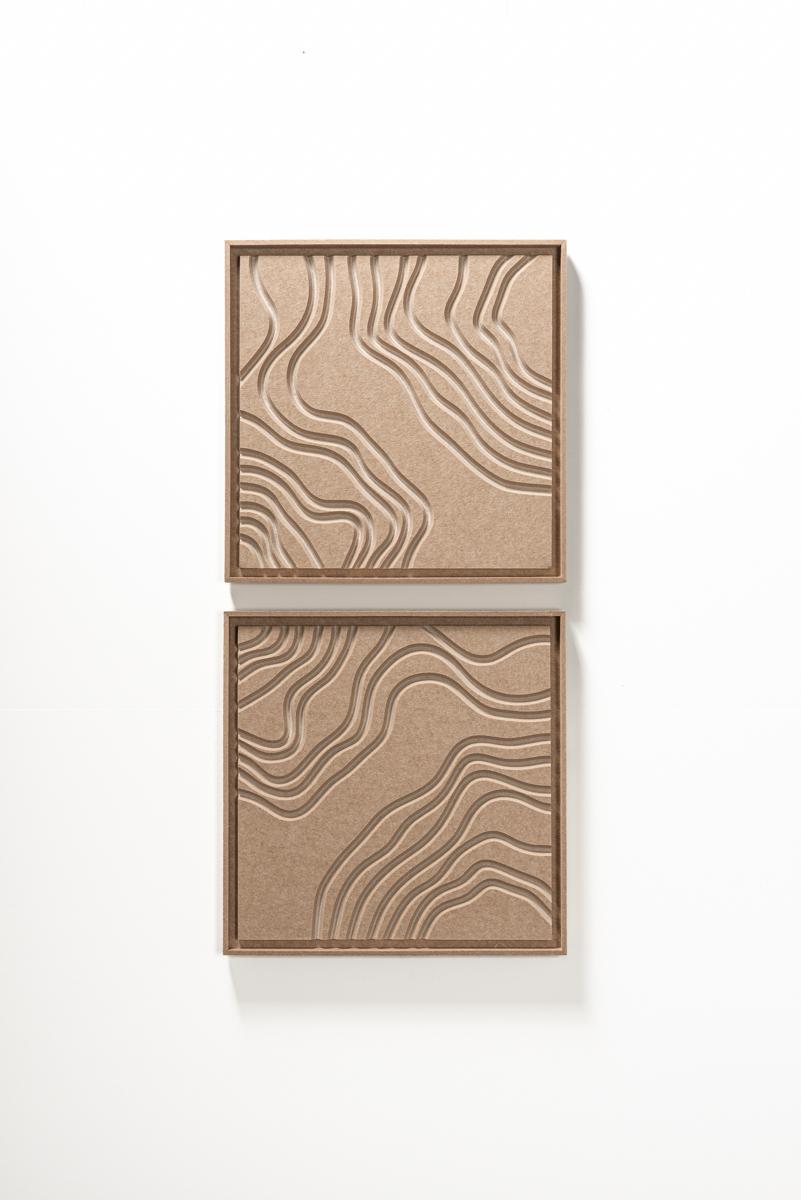 Akustikbild Naturale Pale Sand - schallabsorbierendes 3D Filz Wandbild, 2er-Set