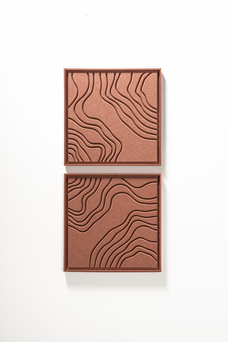 Akustikbild Naturale Terra Bloom - schallabsorbierendes 3D Filz Wandbild, 2er-Set