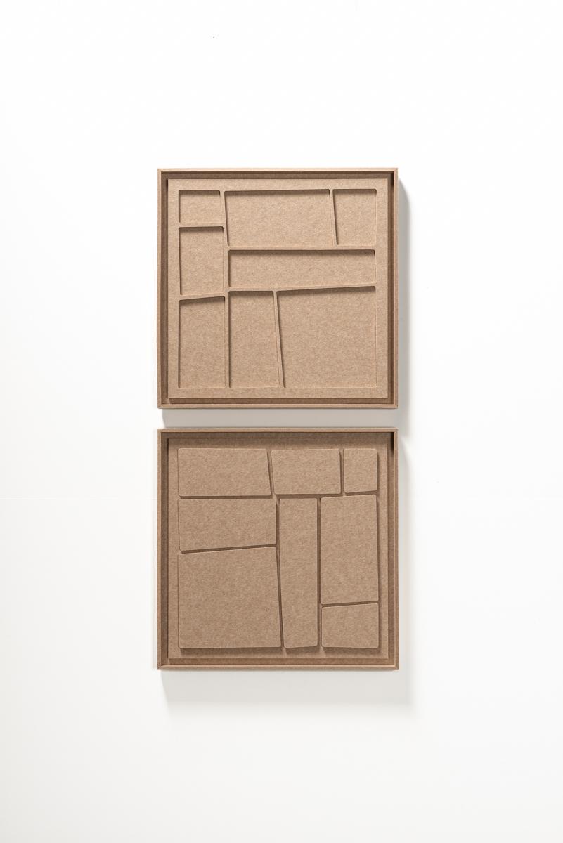 Akustikbild Modura Pale Sand - schallabsorbierendes 3D Filz Wandbild, 2er-Set