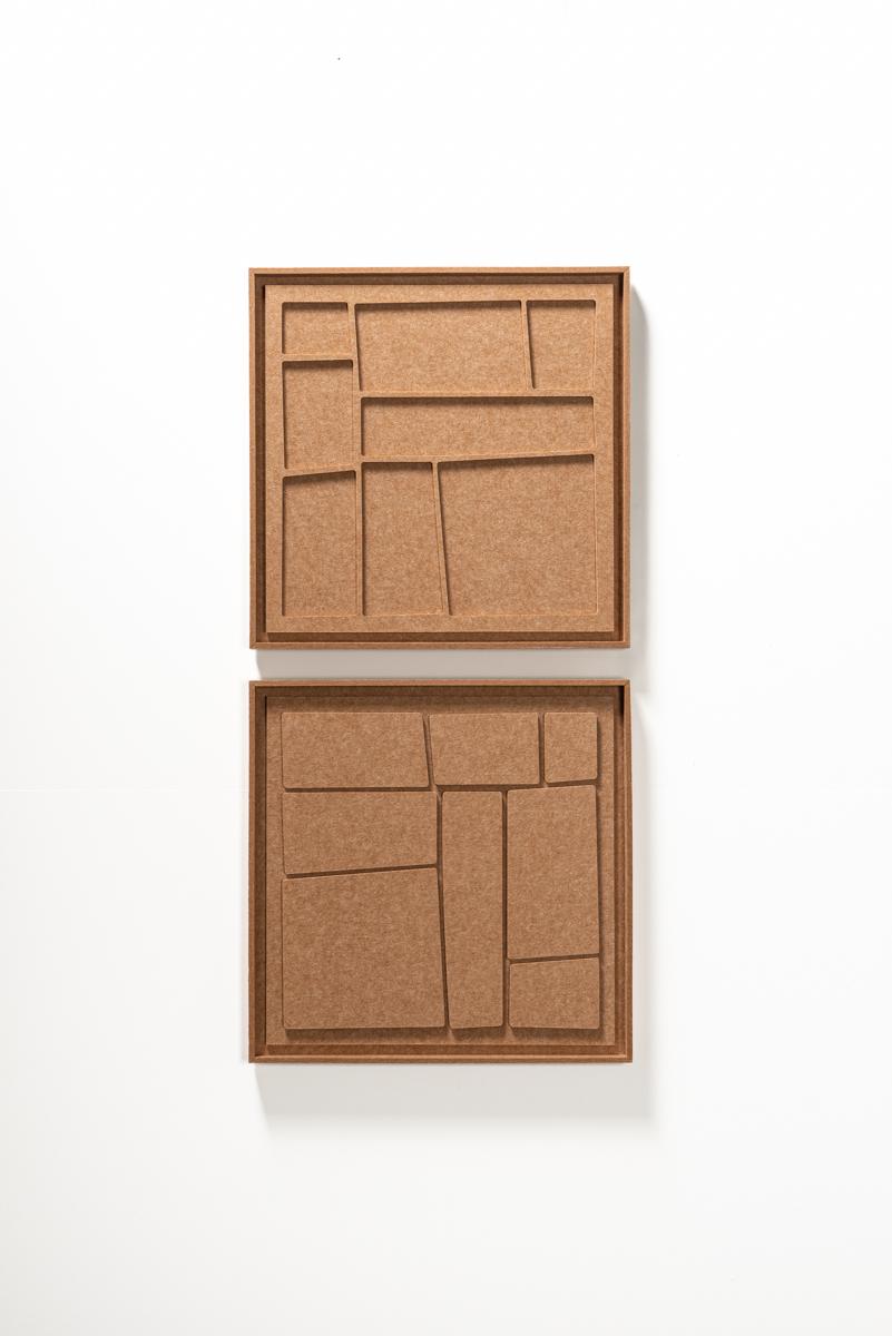 Akustikbild Modura Soft Dune - schallabsorbierendes 3D Filz Wandbild, 2er-Set