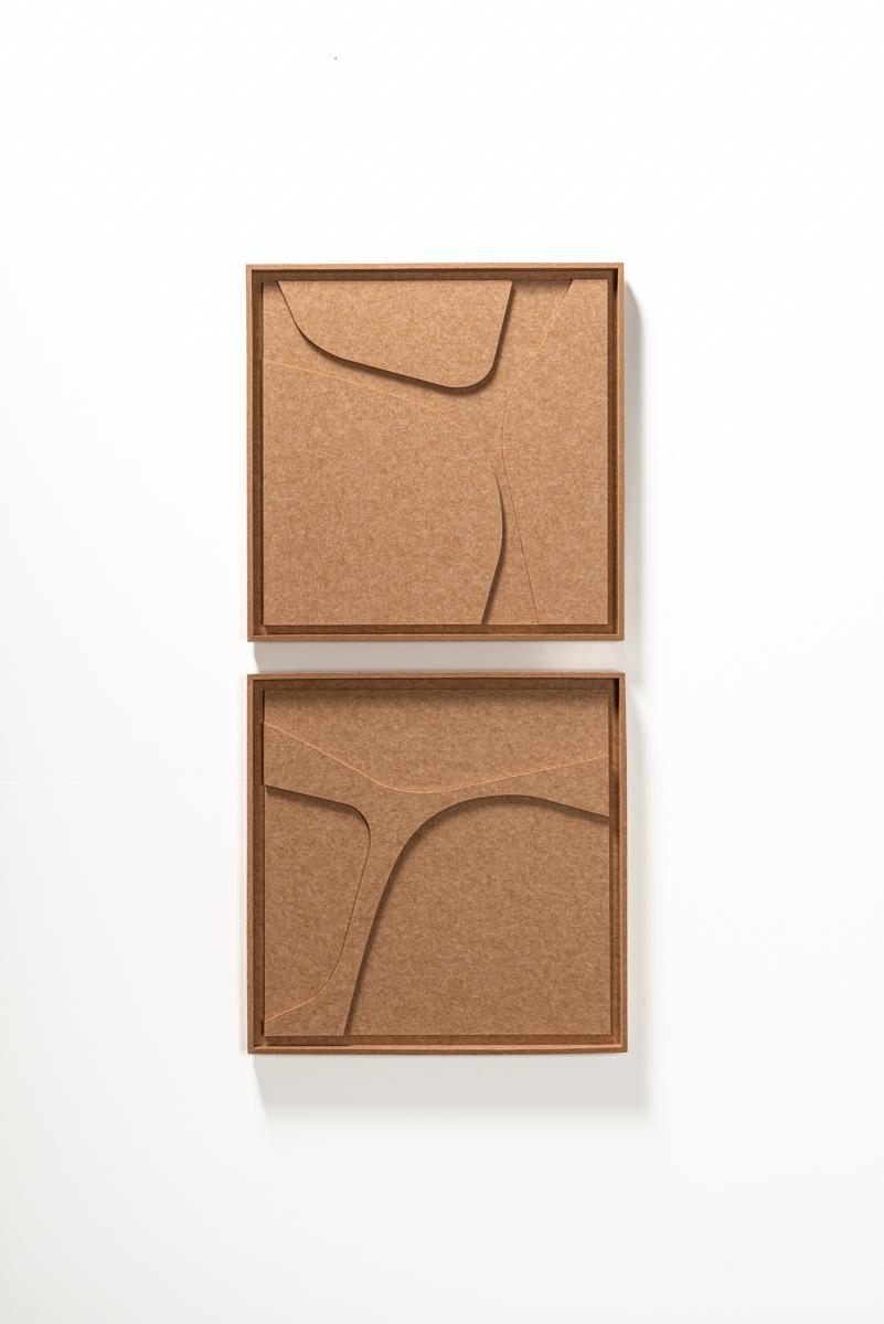 Akustikbild Serene Soft Dune - schallabsorbierendes 3D Filz Wandbild, 2er-Set