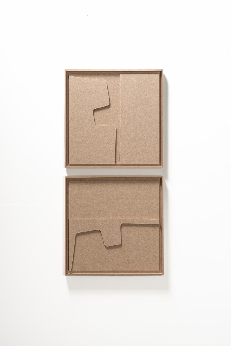 Akustikbild Estile Pale Sand - schallabsorbierendes 3D Filz Wandbild, 2er-Set