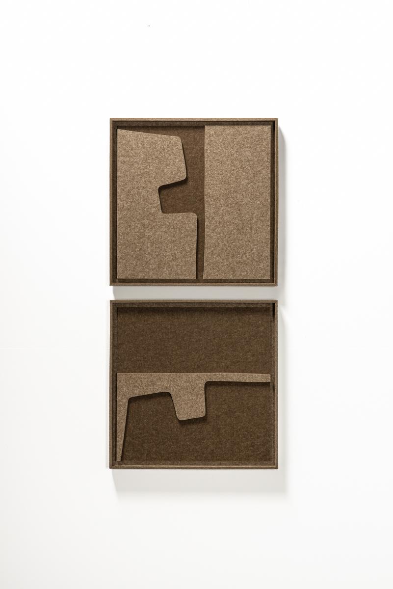 Akustikbild Estile Olive Mist - schallabsorbierendes 3D Filz Wandbild, 2er-Set