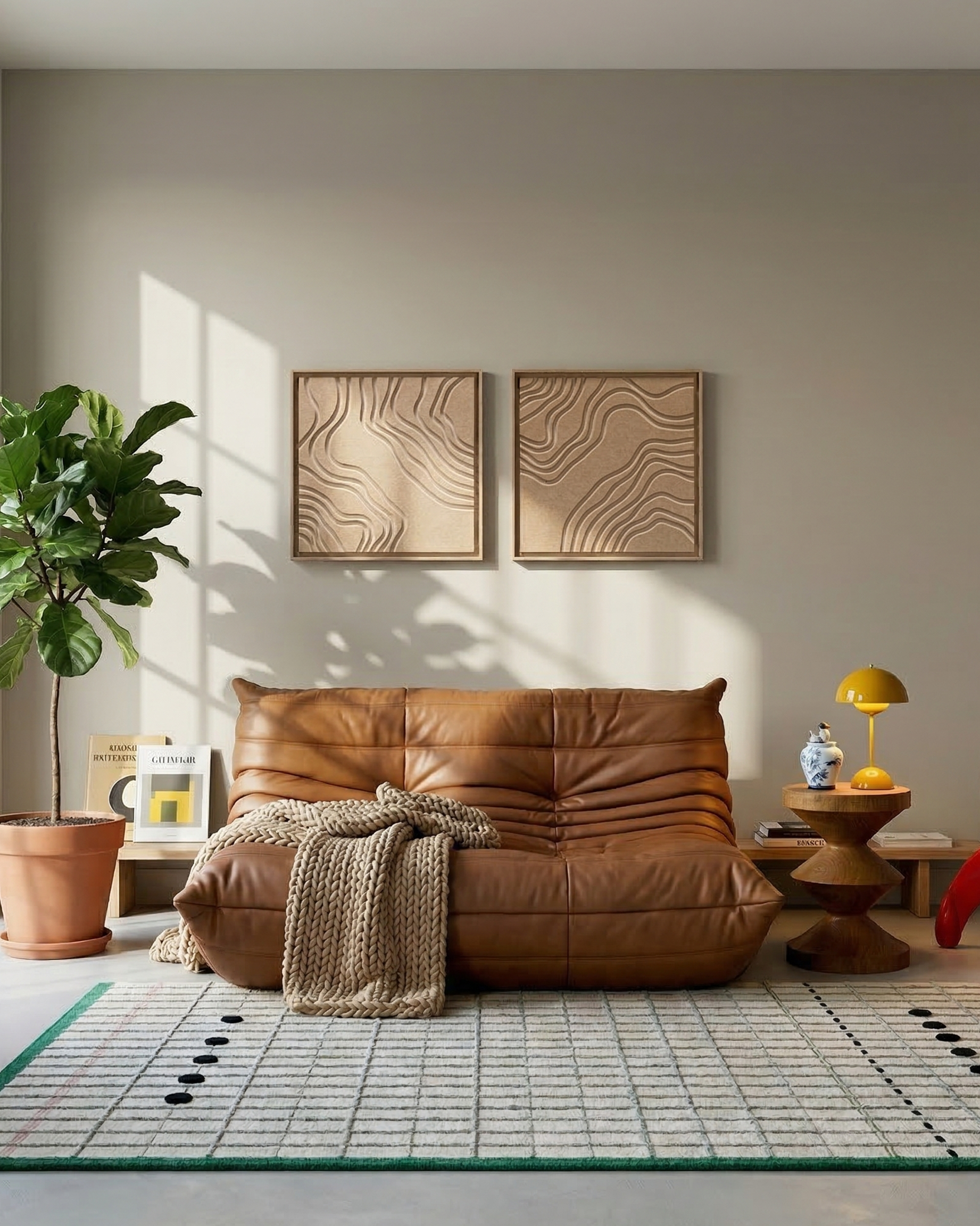 Naturale Pale Sand 3D Filzkunst Paneel