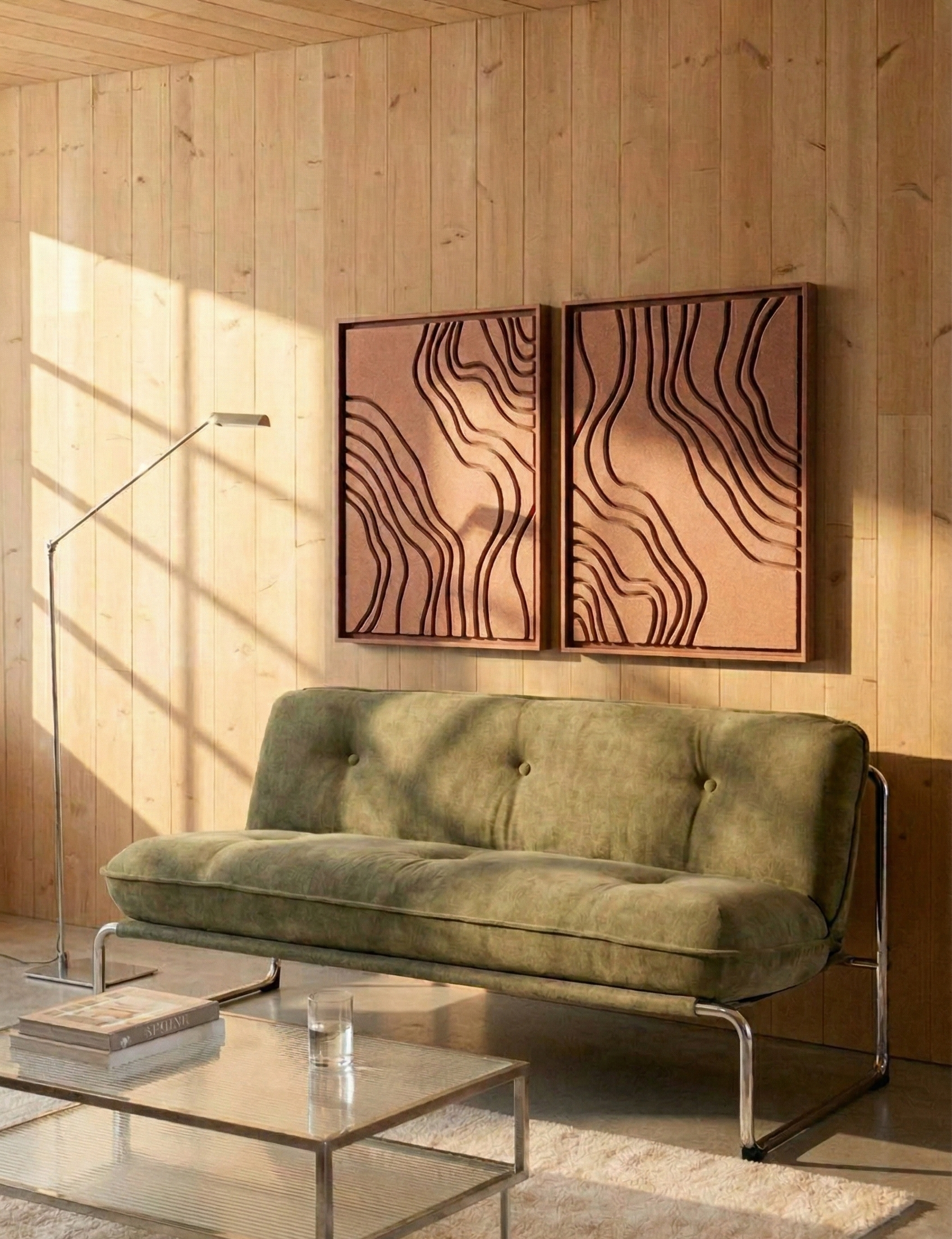 Naturale Pale Sand 3D Filzkunst Paneel