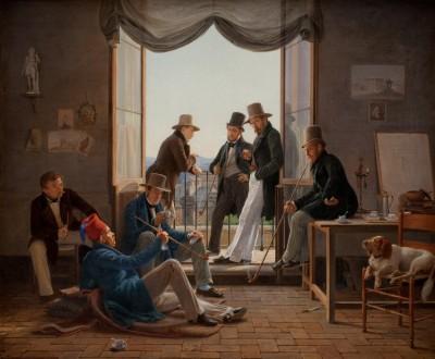 Dänische künstlergruppe in rom im freien - artwork in frame preview