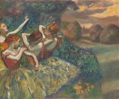 Four dancers im grünen außenbereich - artwork in frame preview