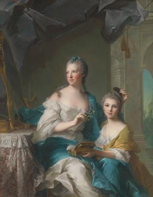 Madame marsollier und ihre tochter im freien - artwork in frame preview
