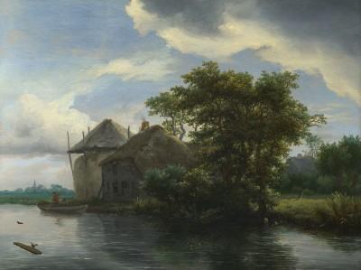 Ruhige flusslandschaft in hellem licht - artwork in frame preview