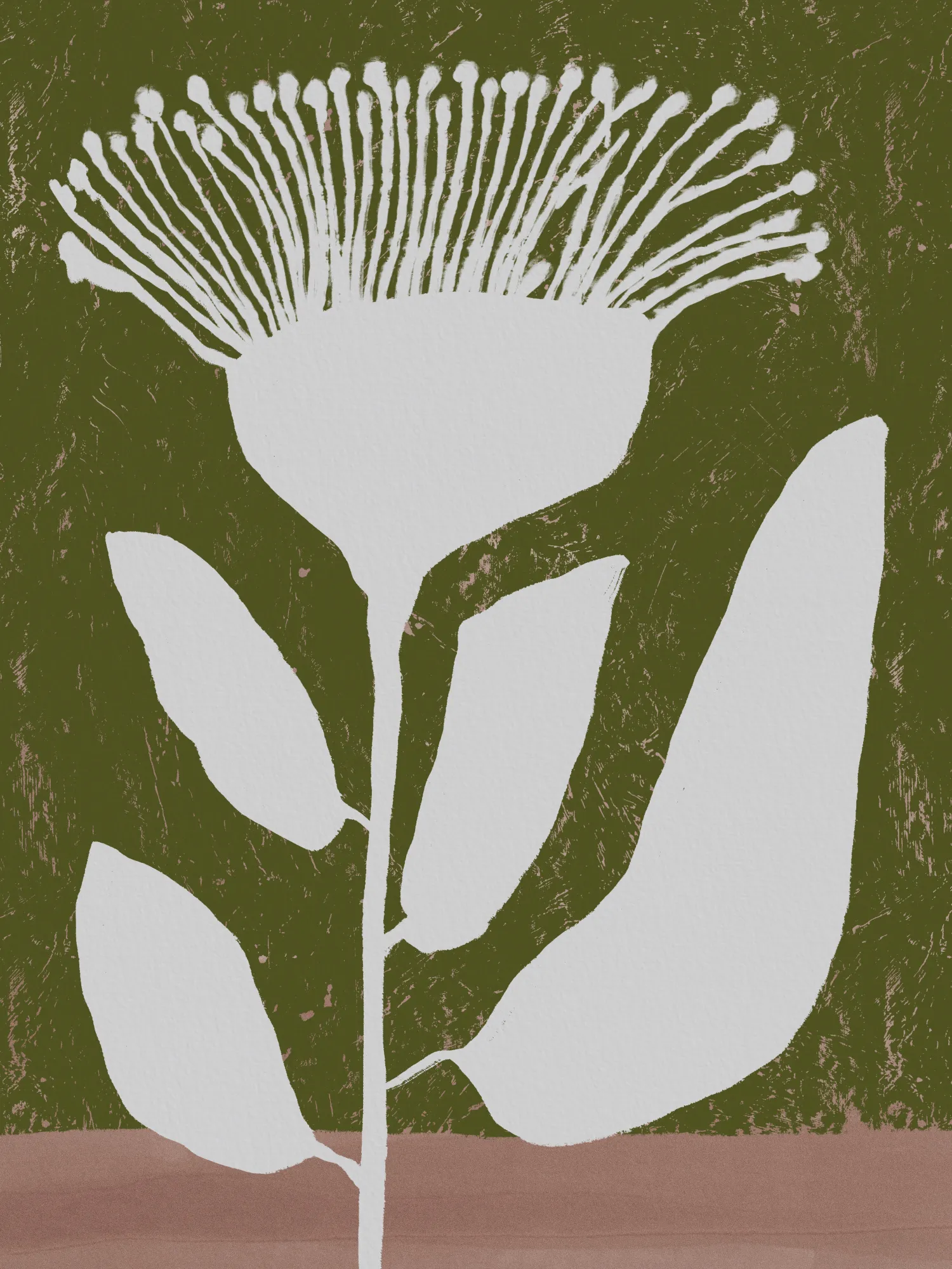 Botanical design of a flower against in grün