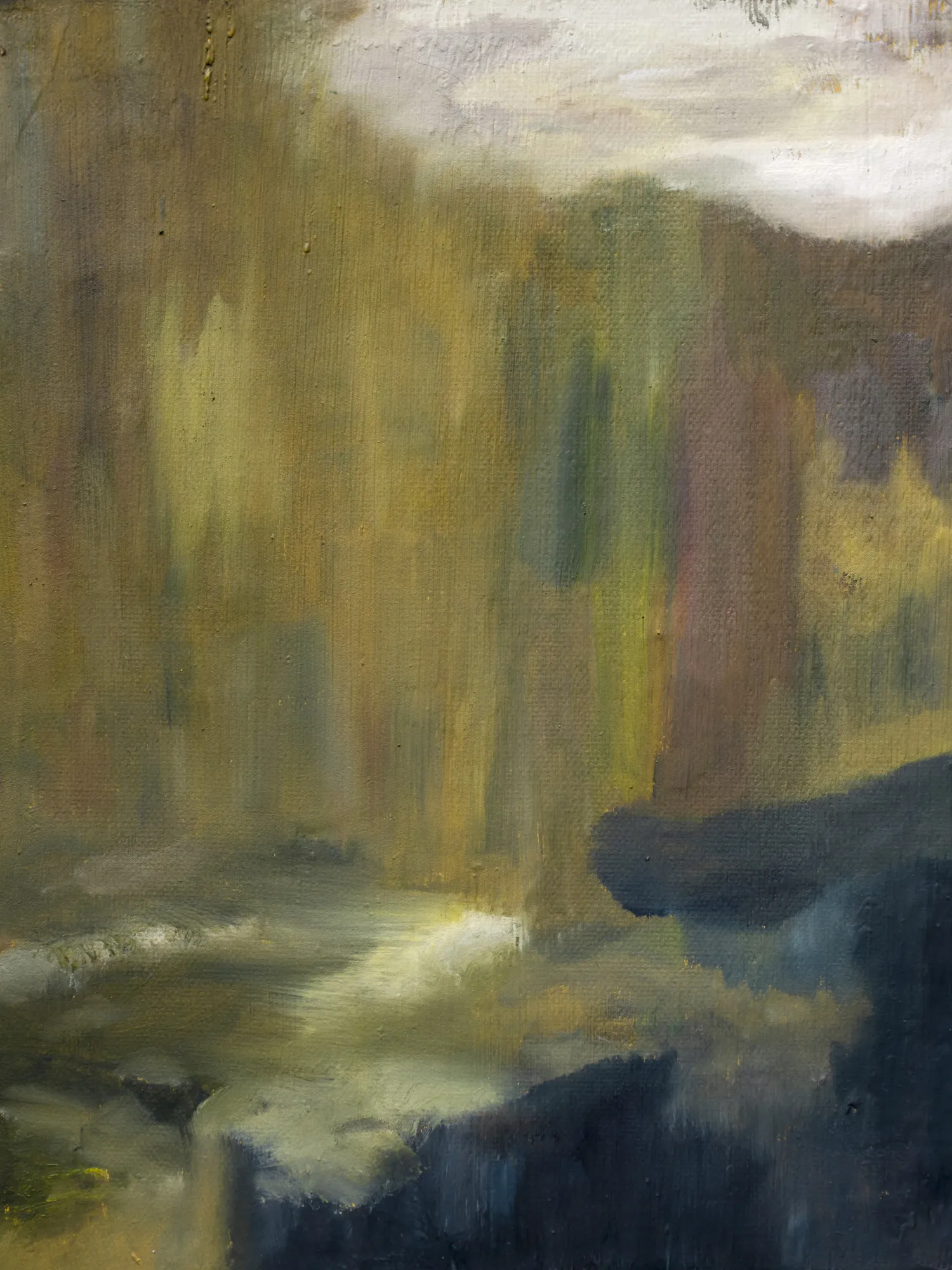 Abstrakte landschaft mit lagangarbh hut in schottland