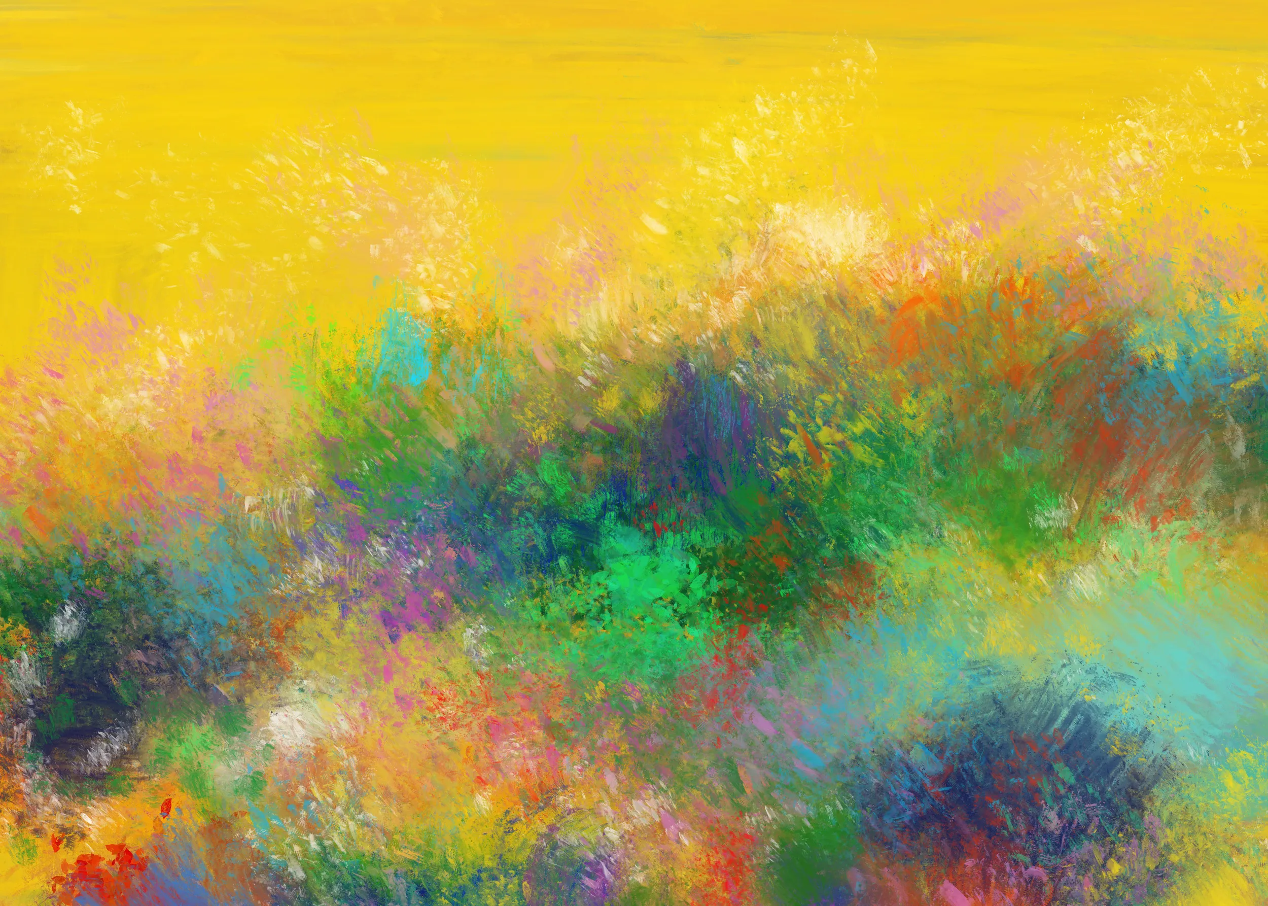 Spiegelung von van goghs garten in farben