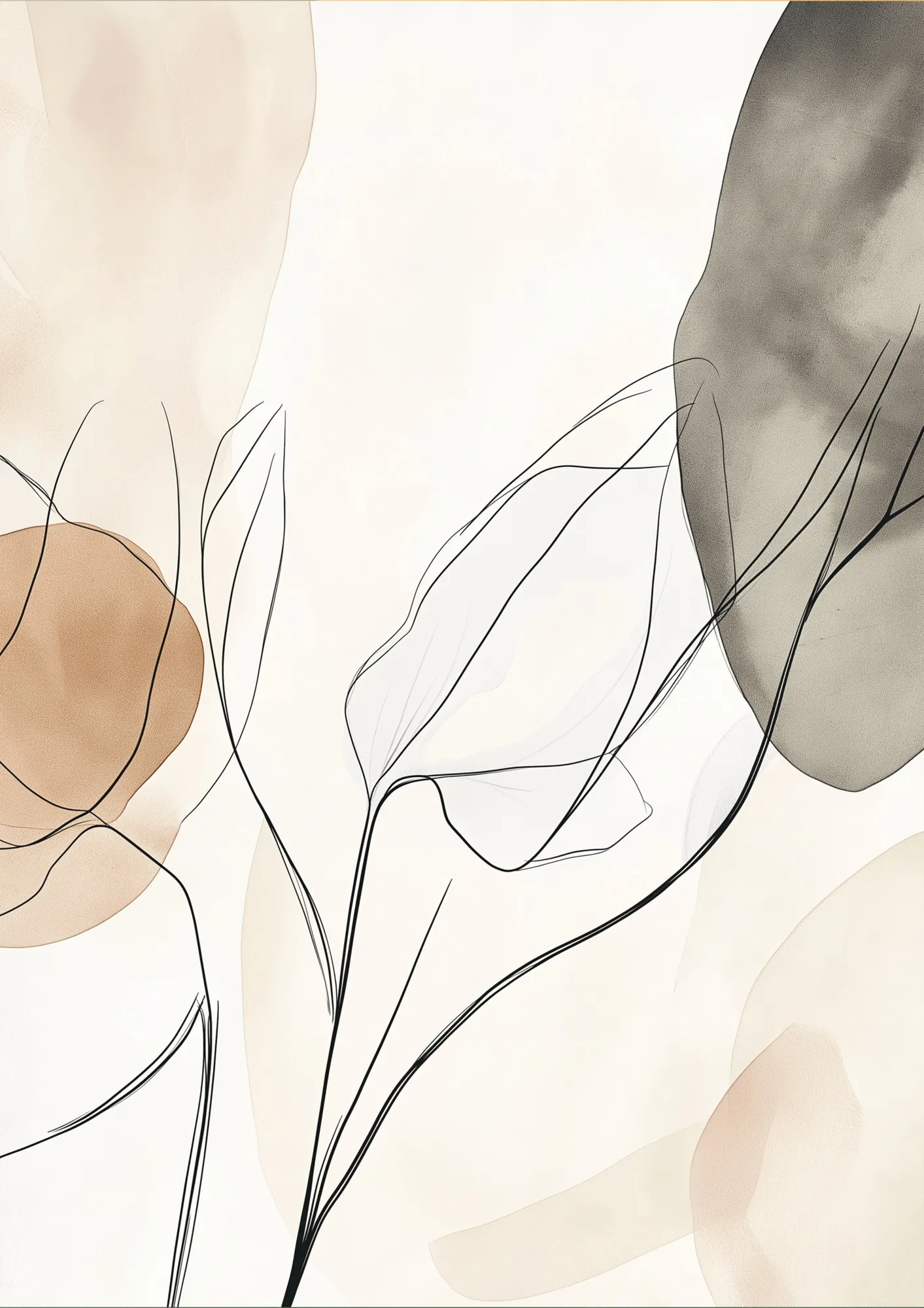 3 ethereal flora set in zarten aquarelltönen