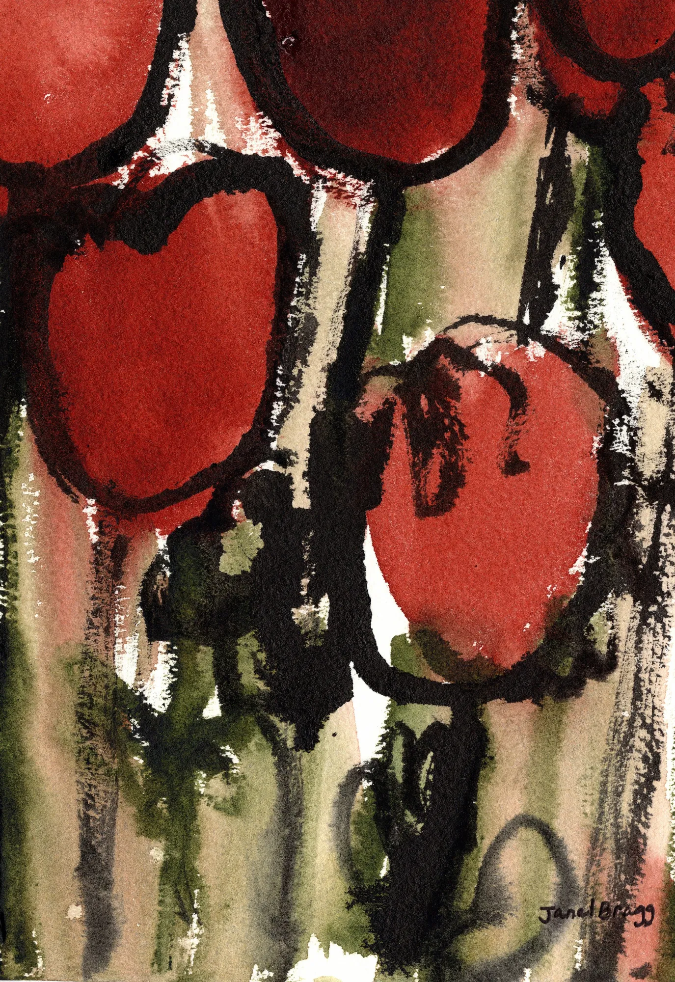 Tulips i von janel bragg in abstrakter aquarelloptik