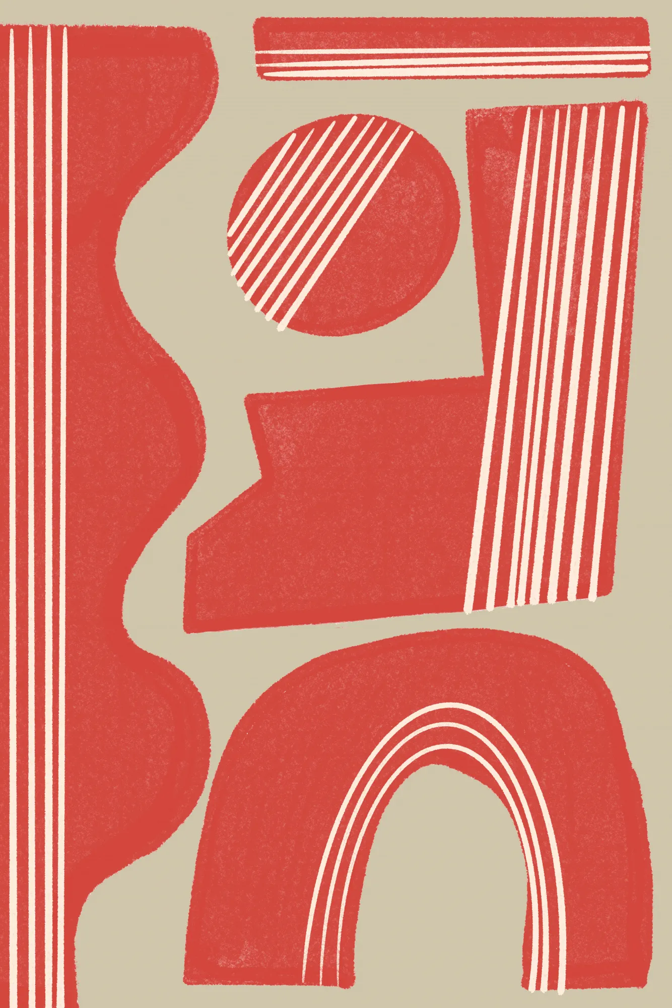 Geo balance object no.2 in rot-beige