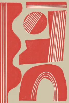 Geo balance object no.2 in rot-beige