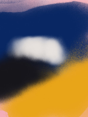 Blue and yellow abstract liquify