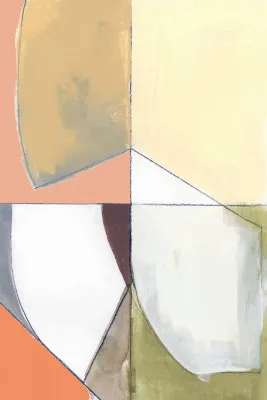 Dusty pink yellow abstract no1 art print von cartissi