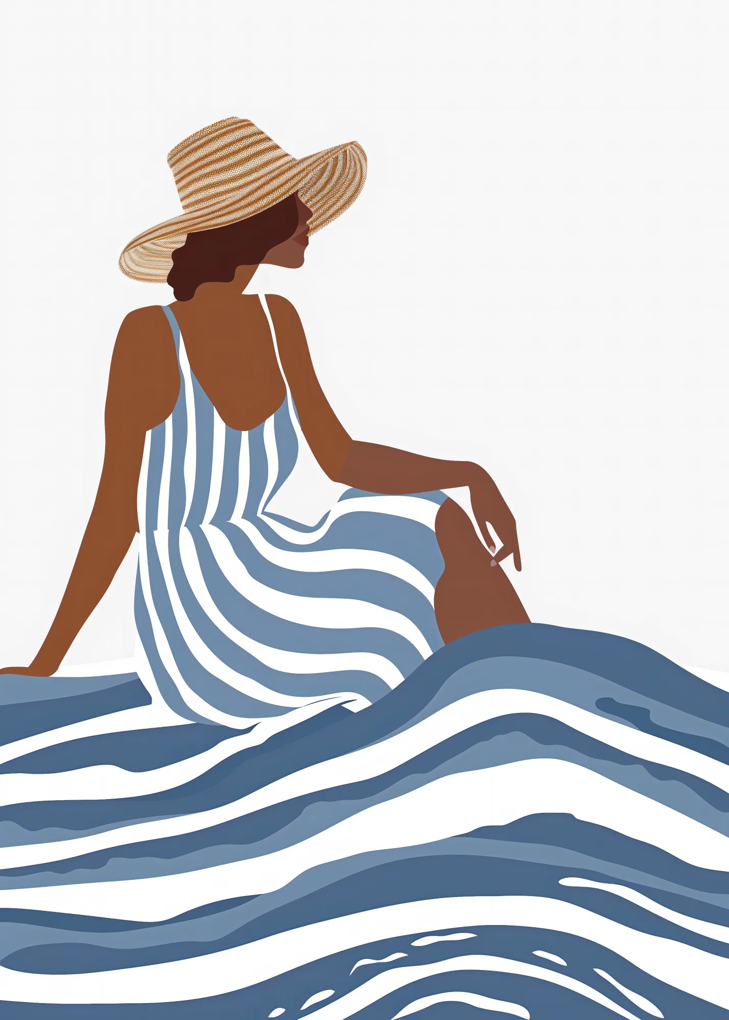 Mädchen im gestreiften sommerkleid