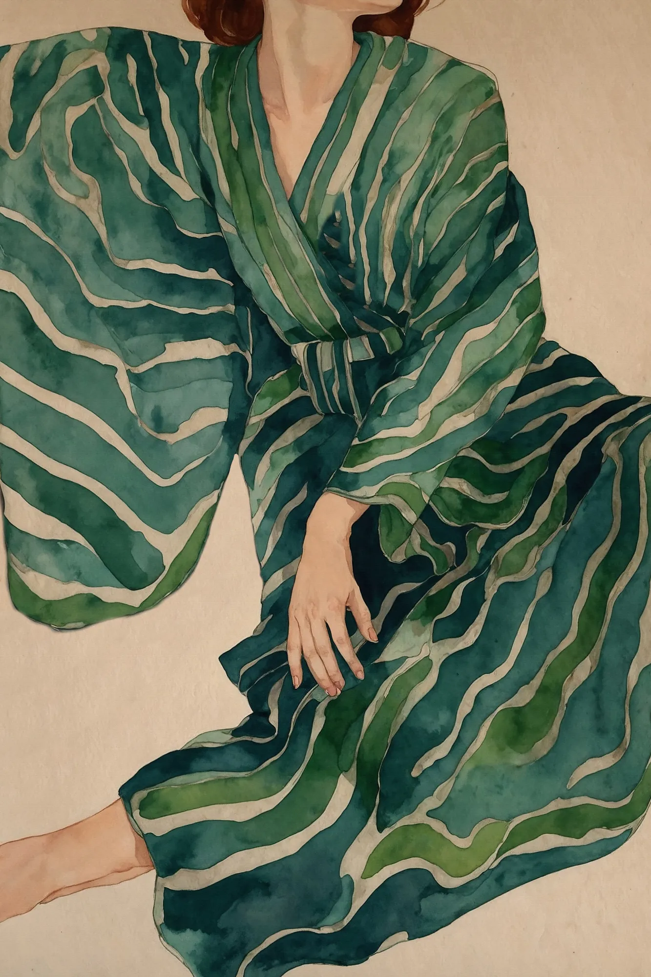 Green kimono flow von the miuus studio