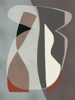 Abstract harmony mit organischen formen in neutralen tönen