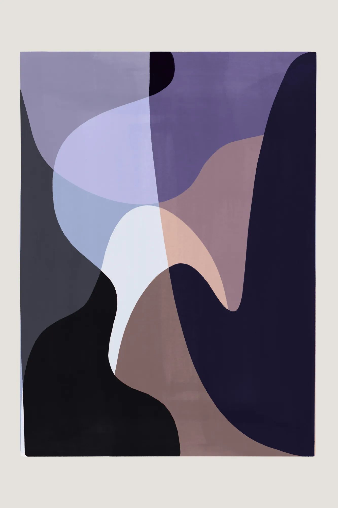 Grafische landschaft in sanften pastelltönen