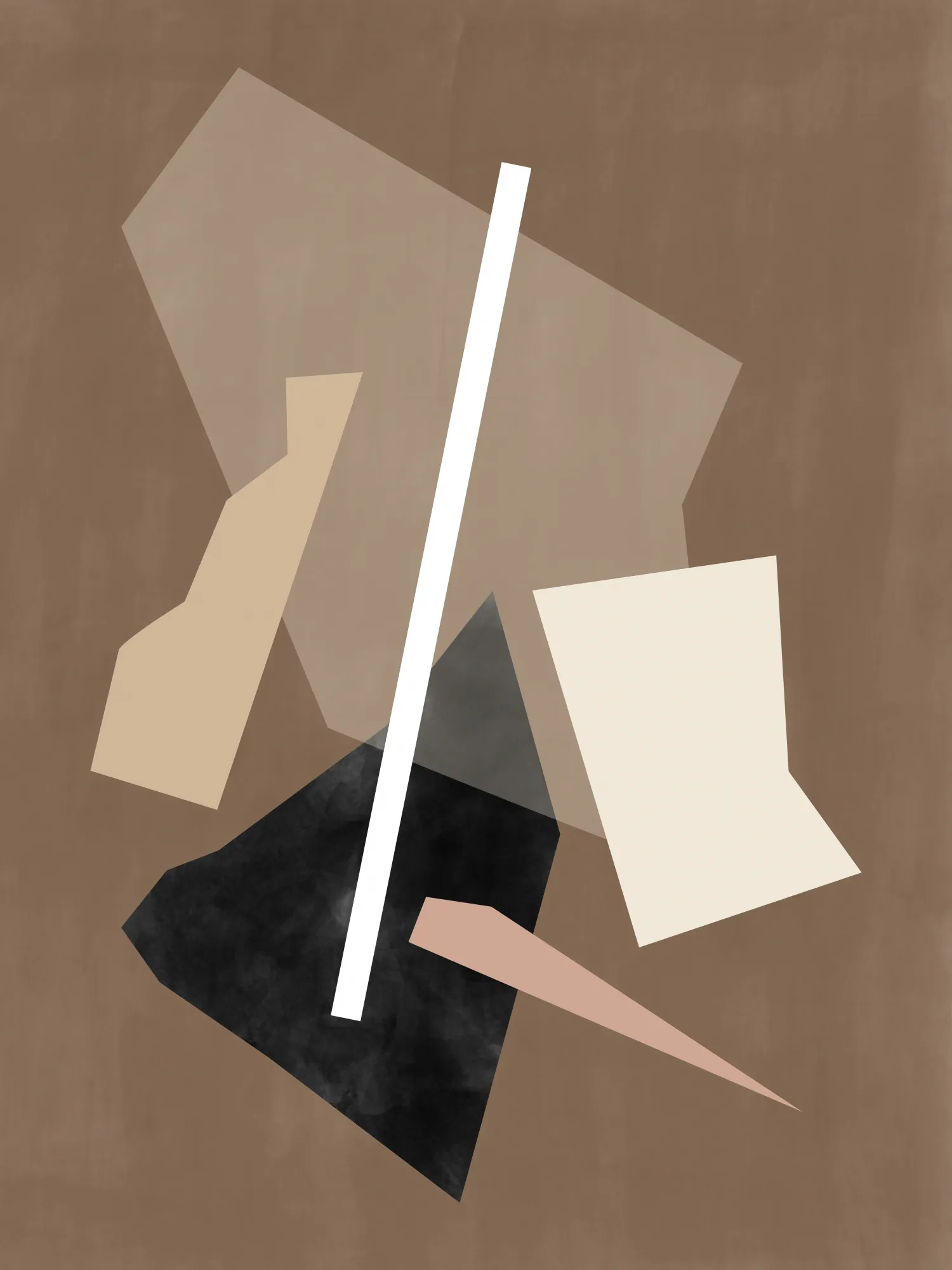 Abstrakte papierkunst in braun und beige