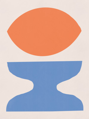 Organic shapes in orange and blue von little dean
