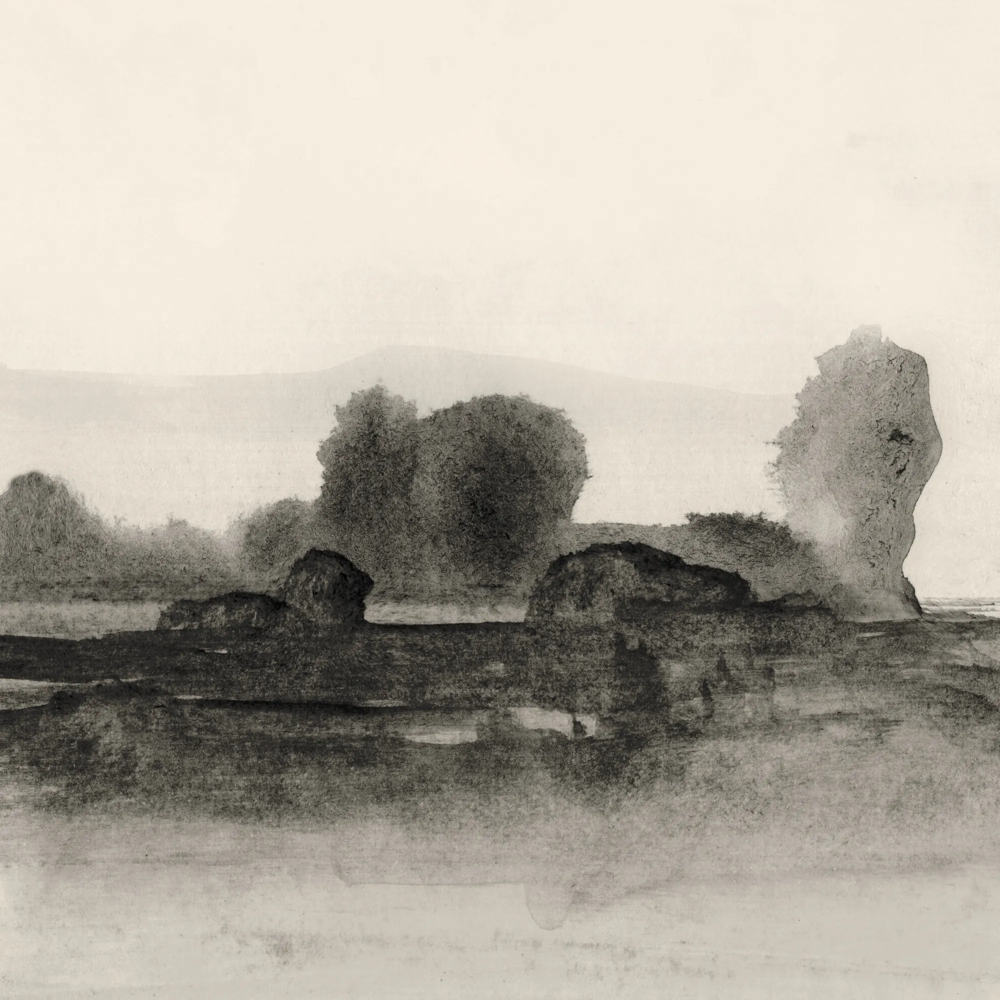 Abstrakte landschaft in aquarellfarben