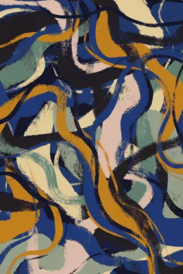 Dynamische farbströme in blau und orange