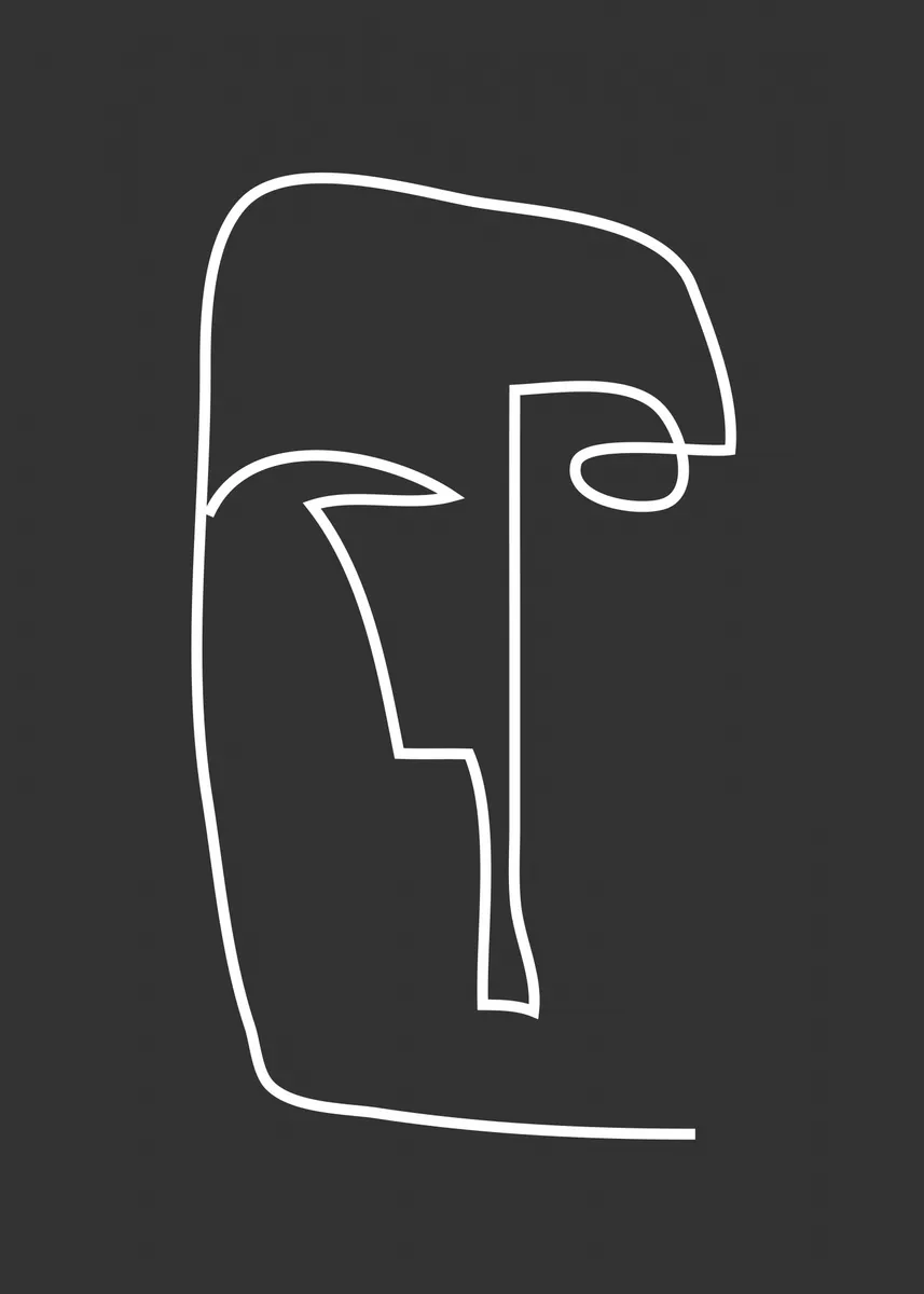 Abstract line art face von thingdesign